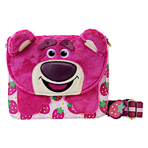 EXCLUSIVE DROP: Loungefly Toy Story Lotso Plush Berry Strap Crossbody Bag - 5/5/23