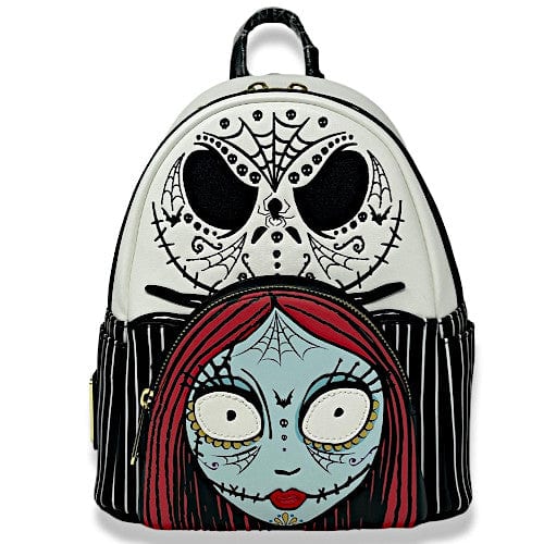 jack and sally mini backpack Loungefly! Leather: Disney TNBC Jack & Sally Sugar Skull