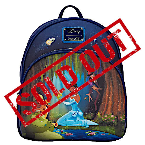 disney princess mini backpacks The Princess and The Frog Bayou Scene Light Up Mini Backpack | Officially Licensed | Plastic/Vegan Leather/Suede