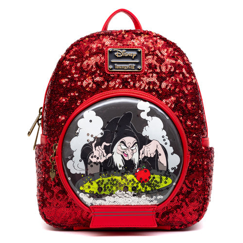 EXCLUSIVE DROP: Loungefly Disney Villains Evil Queen Old Hag Sequin Snow Globe Mini Backpack - 9/15/23