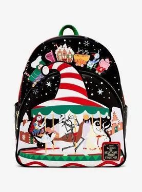 Loungefly The Nightmare Before Christmas Candy Cane Carousel Mini Backpack