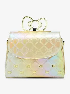 Loungefly Sanrio Hello Kitty Gold Bows Metallic Crossbody Bag