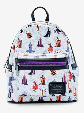 Loungefly Disney Villains Iridescent Allover Print Mini Backpack