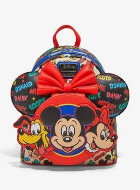 Loungefly Mickey Mouse & Friends Classic Stars Mini Backpack With Ears Headband