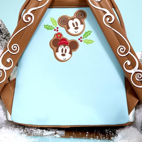 Loungefly Disney Mickey and Minnie Ice Skating Holiday (Gingerbread Scented) Mini-Backpack, Amazon Exclusive