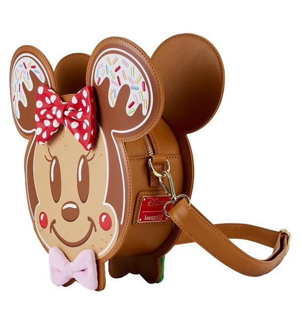 Loungefly x Disney Mickey and Minnie Gingerbread Cookie Figural Crossbody Bag -Disney Lover Disneybound Christmas Holiday