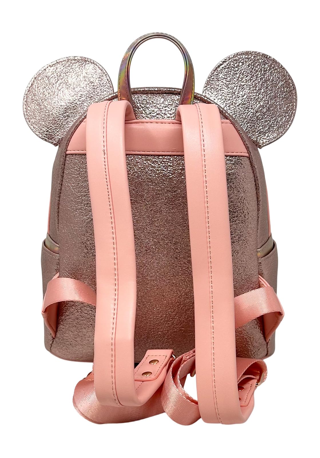 Loungefly Disney Minnie Mouse Pink Rose Metallic Womens Double Strap Shoulder Bag Purse