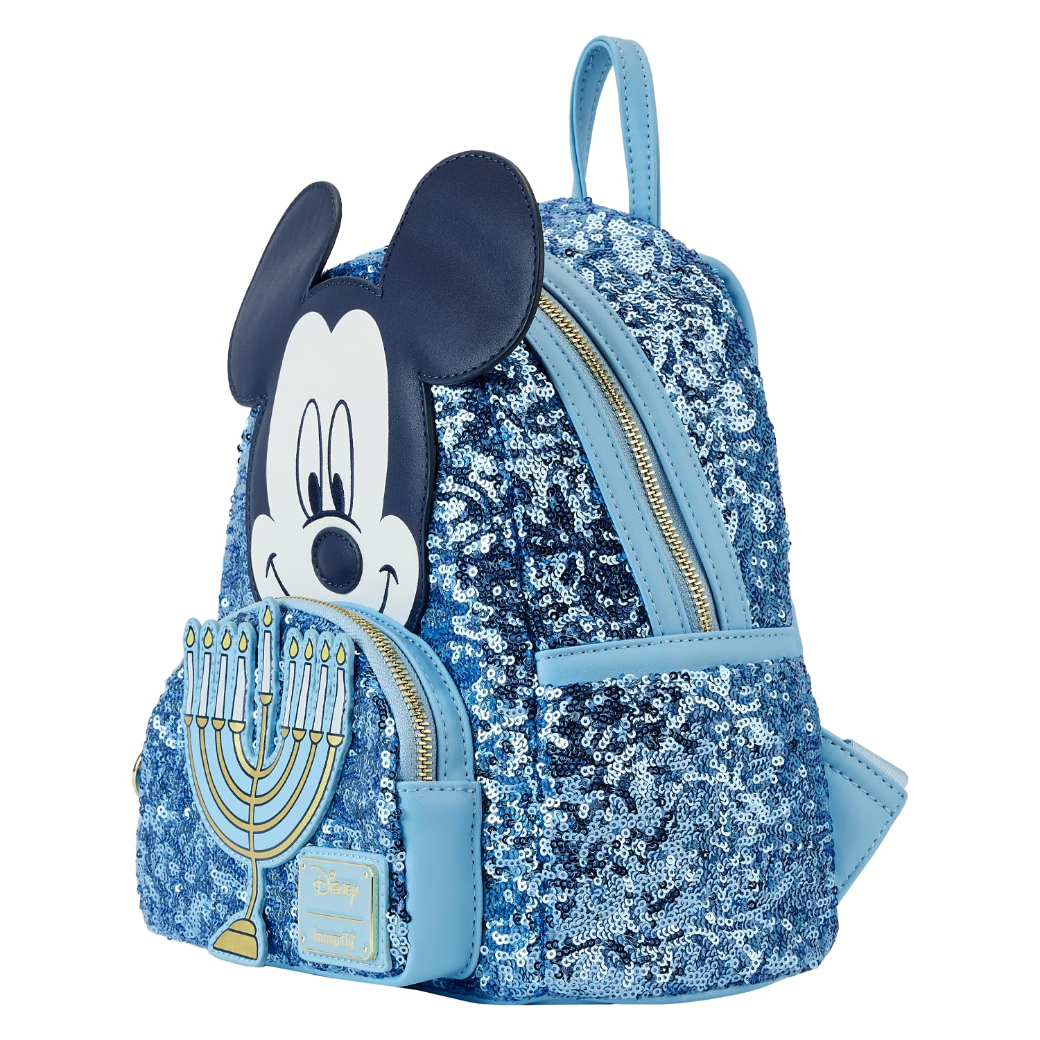 Loungefly Disney Mickey Mouse Hanukkah Sequin Glow Mini Backpack LF Lounge VIP