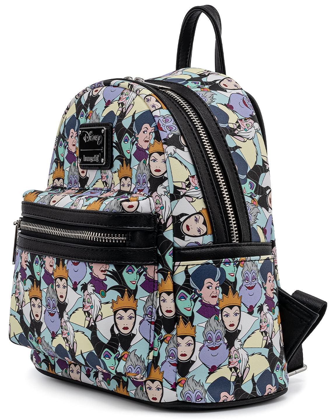 Loungefly Disney Villains Mini-Backpack Handbag Maleficent Cruella Ursula Print