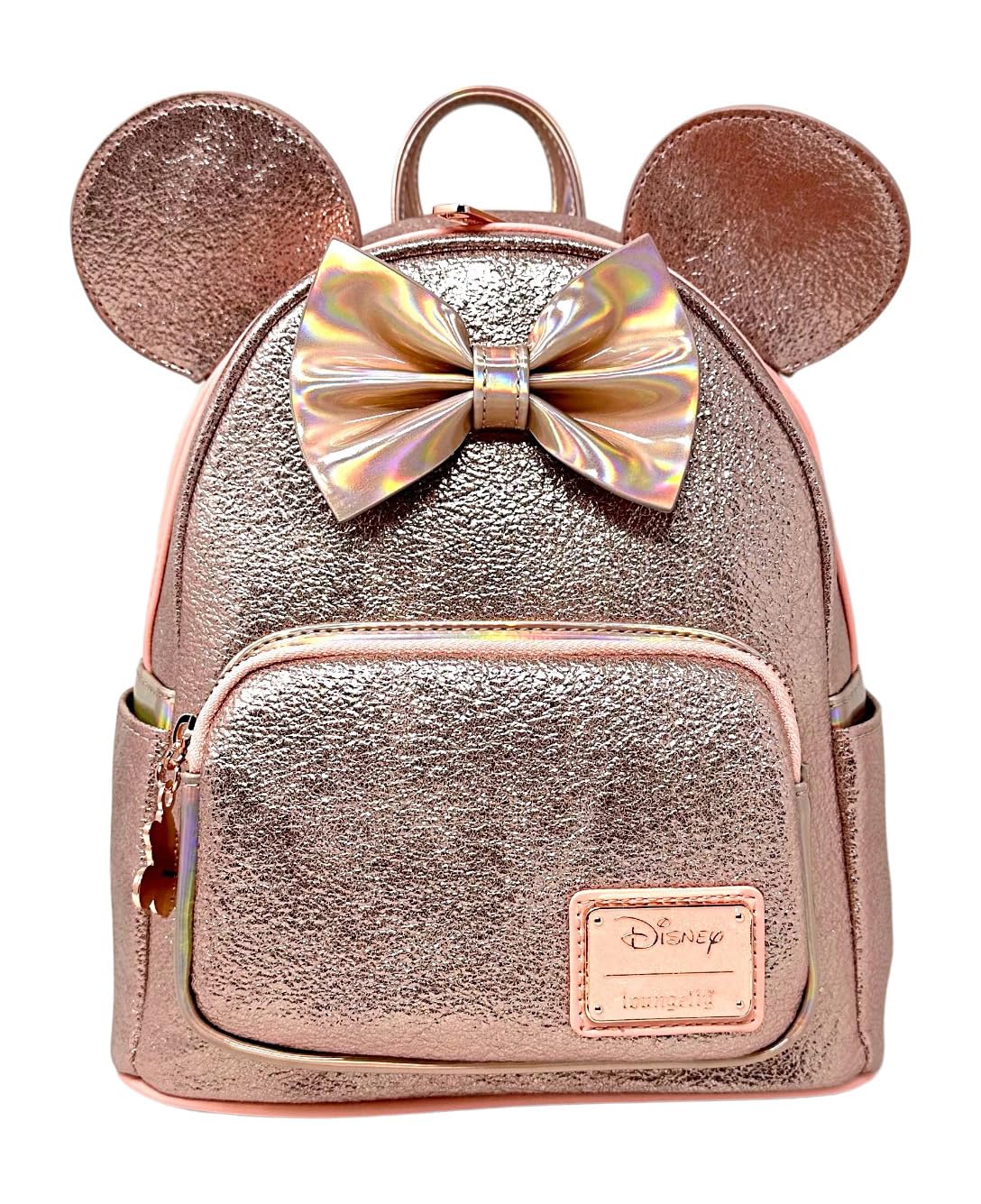 Loungefly Disney Minnie Mouse Pink Rose Metallic Womens Double Strap Shoulder Bag Purse