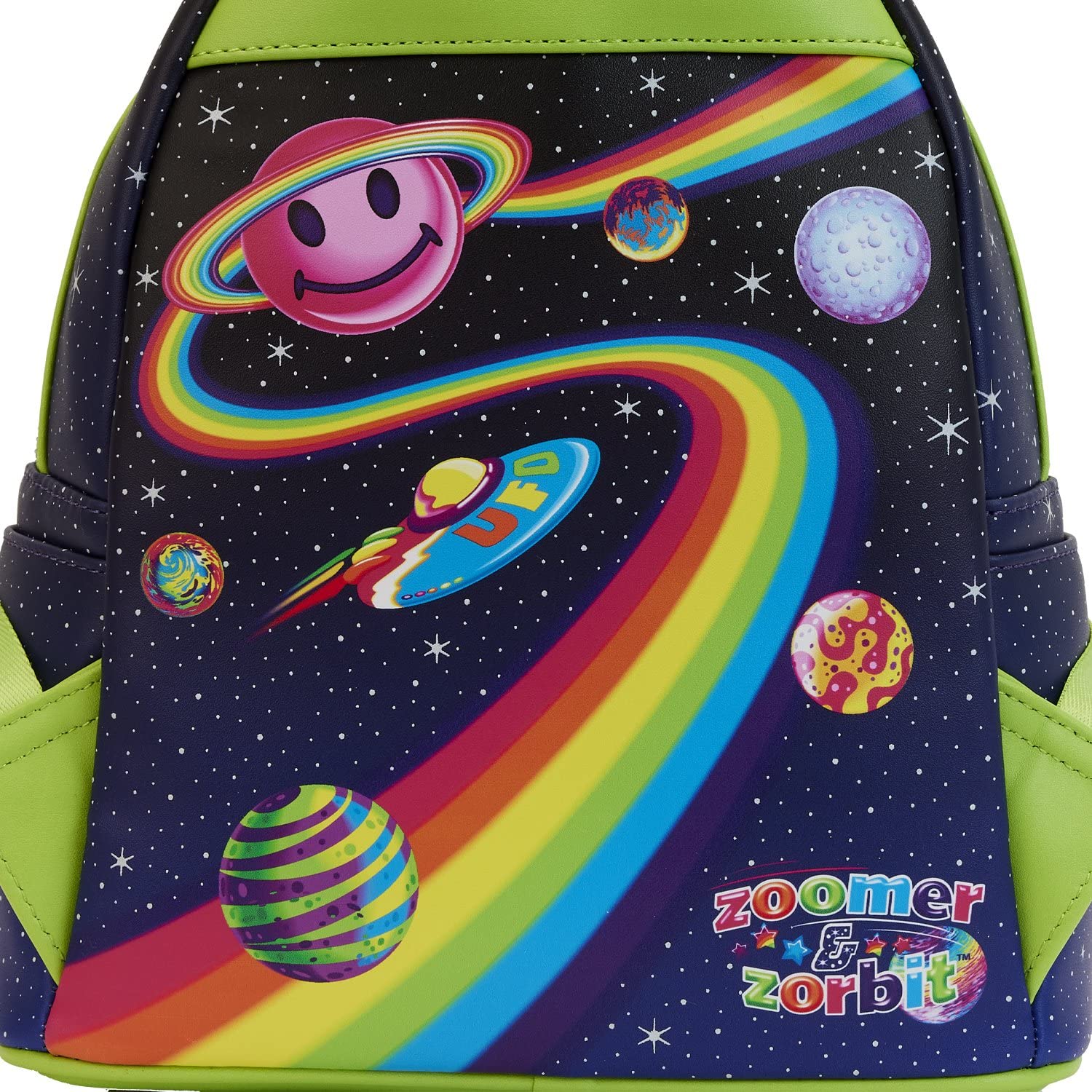 Loungefly Lisa Frank shops Aliens Glow In The Dark Mini Backpack