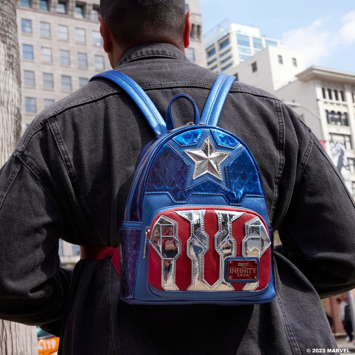 Loungefly: Marvel Shine Captain America Cosplay Mini Backpack - Confidential