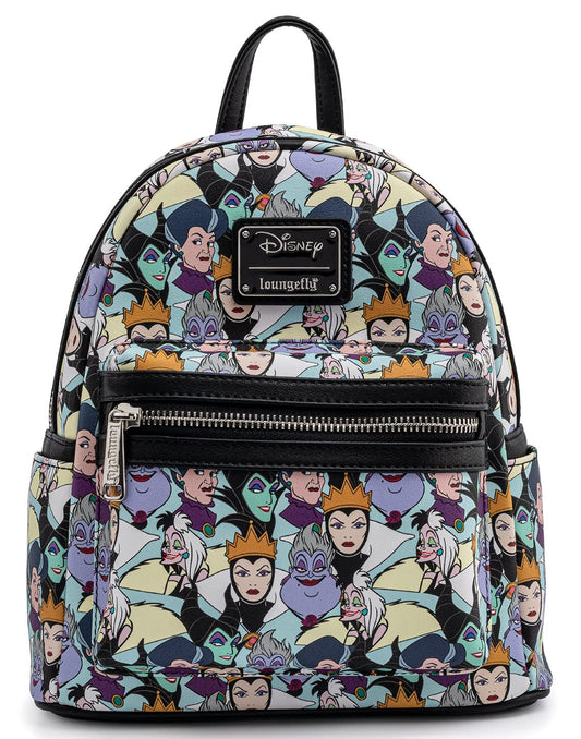 Loungefly Disney Villains Mini-Backpack Handbag Maleficent Cruella Ursula Print