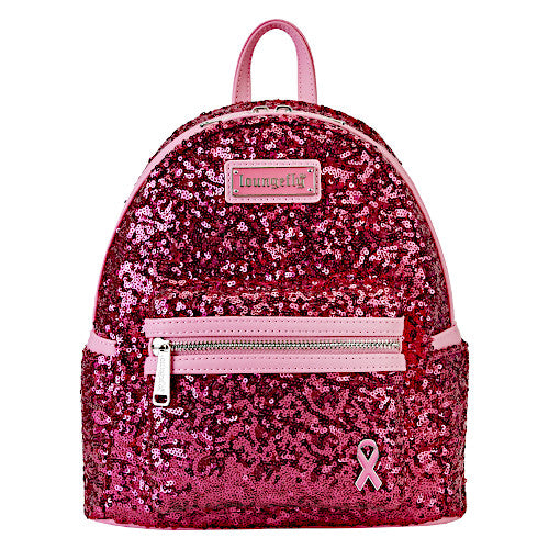 EXCLUSIVE DROP: Loungefly Breast Cancer Research Foundation Pink Ribbon Sequin Mini Backpack - COMING SOON