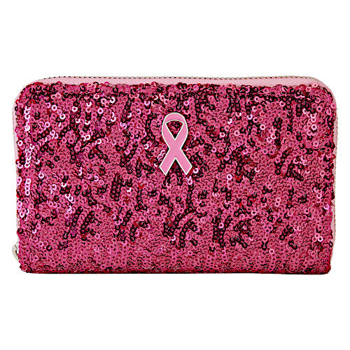 EXCLUSIVE DROP: Loungefly Breast Cancer Research Foundation Pink Ribbon Sequin Wallet - 10/4/23