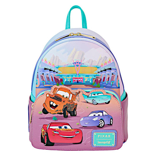 EXCLUSIVE RESTOCK: Loungefly Cars Flo's Cafe Mini Backpack With McQueen, Mater, Sally & Flo - 9/16/25