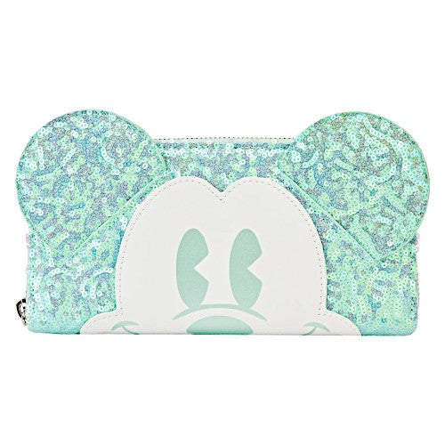 EXCLUSIVE DROP: Loungefly Disney 100 Mickey Mouse Pale Turquoise Sequin Wallet - Hallmark Exclusive - 5/11/23
