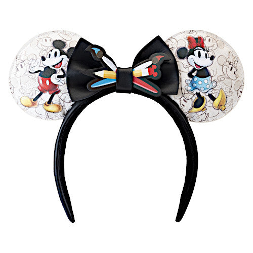 Loungefly Disney 100 Sketchbook Mickey & Minnie Mouse Ear Headband