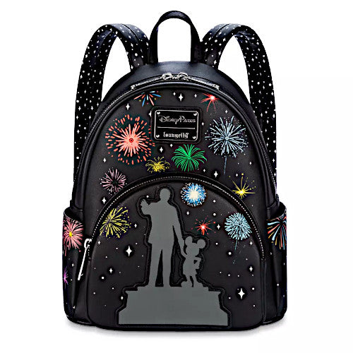 EXCLUSIVE DROP: Loungefly Disney Parks Walt Disney & Mickey Mouse Partners Statue Light Up Mini Backpack - 10/2/23