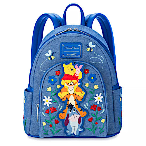 EXCLUSIVE DROP: Loungefly Disney Parks Winnie The Pooh And Friends Denim Mini Backpack - 7/1/24