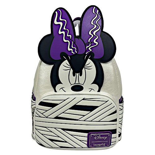 EXCLUSIVE DROP: Loungefly Halloween Minnie Mouse Bride Of Frankenstein Glow Mini Backpack - 8/11/23