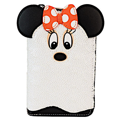 EXCLUSIVE DROP: Loungefly Halloween Minnie Mouse In Ghost Costume Sequin Glow Wallet - 7/19/24