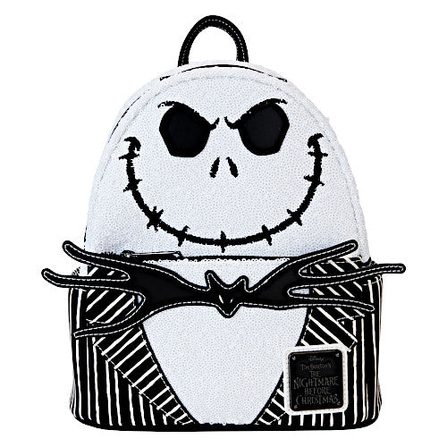The Nightmare Before Christmas Exclusive Jack Skellington Sequin Mini Backpack | Officially Licensed | Plastic/Vegan Leather
