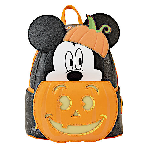 EXCLUSIVE DROP: Loungefly Mickey Mouse Pumpkin Light Up Mini Backpack - 8/21/23