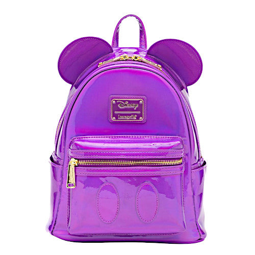 EXCLUSIVE DROP: Loungefly Mickey Mouse Purple Amethyst Holographic Mini Backpack - 2/23/24