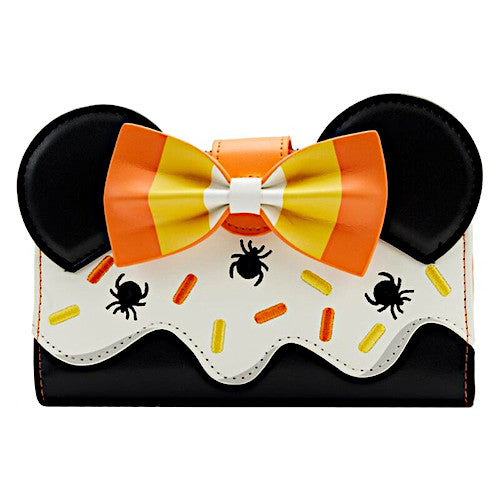 EXCLUSIVE RESTOCK: Loungefly Minnie Mouse Candy Corn Cupcake Glow Flap Wallet - 8/18/23