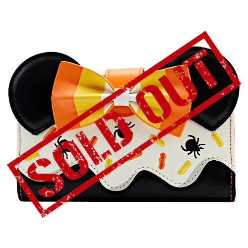 EXCLUSIVE DROP: Loungefly Minnie Mouse Candy Corn Cupcake Glow Flap Wallet - 10/5/22
