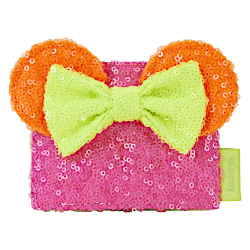 EXCLUSIVE DROP: Loungefly Minnie Mouse Color Block Neon Sequin Card Holder - 3/4/24