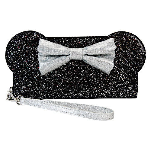 EXCLUSIVE DROP: Loungefly Minnie Mouse Black Glitter Wristlet Wallet - 12/4/23