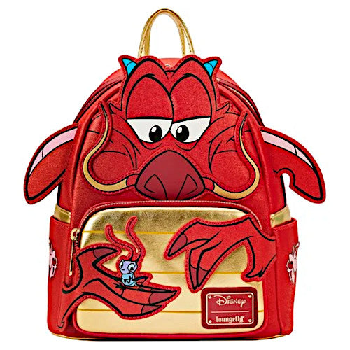 Loungefly Mulan 25th Anniversary Glitter Mushu Cosplay Mini Backpack
