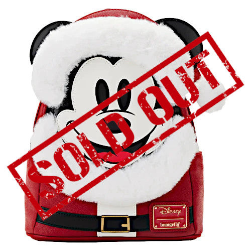 EXCLUSIVE DROP: Loungefly Santa Mickey Mouse Glitter Mini Backpack - 11/8/22