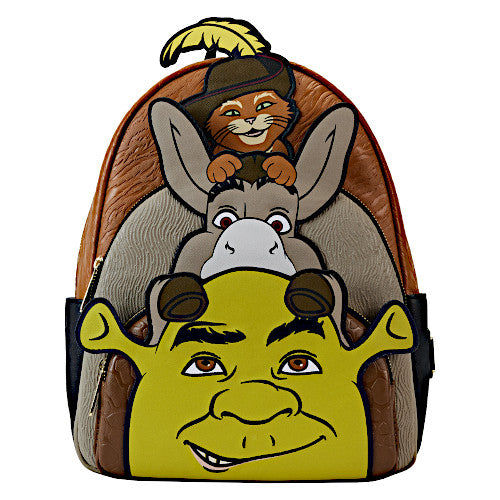 EXCLUSIVE DROP: Loungefly Shrek, Donkey & Puss In Boots Triple Pocket Mini Backpack - 2/2/24