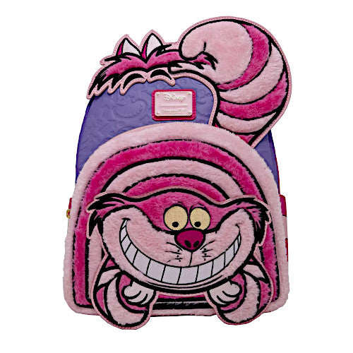 EXCLUSIVE DROP: Loungefly Disney Alice in Wonderland Fuzzy Cheshire Cat Mini Backpack - 9/17/25
