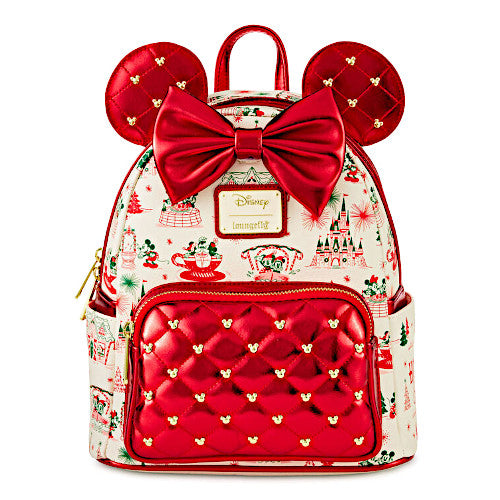 EXCLUSIVE DROP: Loungefly Hallmark Disney Holiday Ever After Minnie Mouse Mini Backpack - 10/6/26