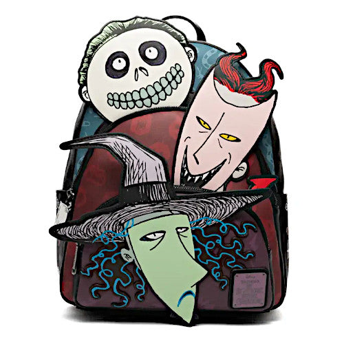 EXCLUSIVE DROP: Loungefly Disney Nightmare Before Christmas Lock, Shock & Barrel Triple Pocket Glow Mini Backpack - 3/27/26