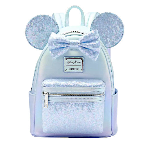 EXCLUSIVE DROP: Loungefly Disney Parks Minnie Mouse Sequined Mini Backpack - Winter Blue - 10/20/25