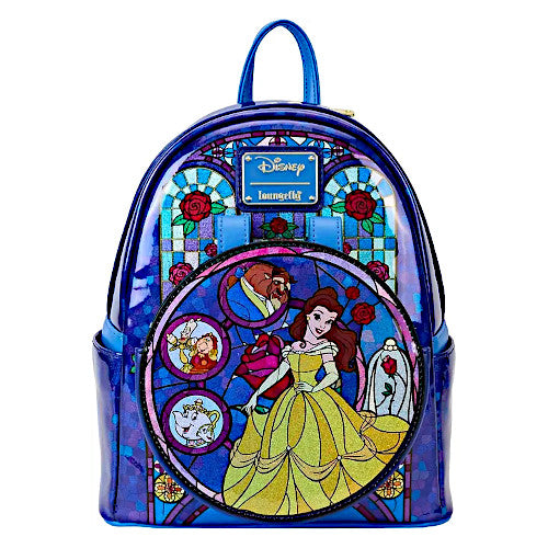 RESTOCKS FREQUENTLY: Loungefly Disney Princess Stained Glass Collection Belle Mini Backpack With Ear Attachment - 11/8/24