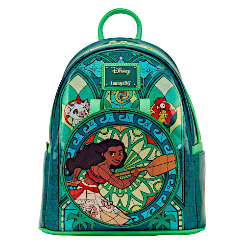 Loungefly Bags | Nwt Loungefly Disney Princess Stained Glass Collection: Moana Mini-Backpack | Color: Green | Size: Os