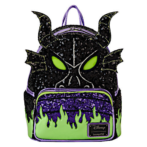 EXCLUSIVE DROP: Loungefly Disney Villains Maleficent Dragon Sequin Light Up & Glow Mini Backpack - 10/11/24