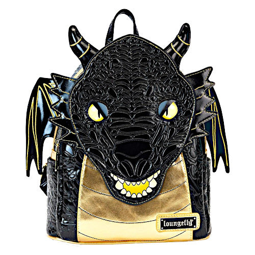 EXCLUSIVE DROP: Loungefly Fourth Wing Black Gold Dragon Mini Backpack ...