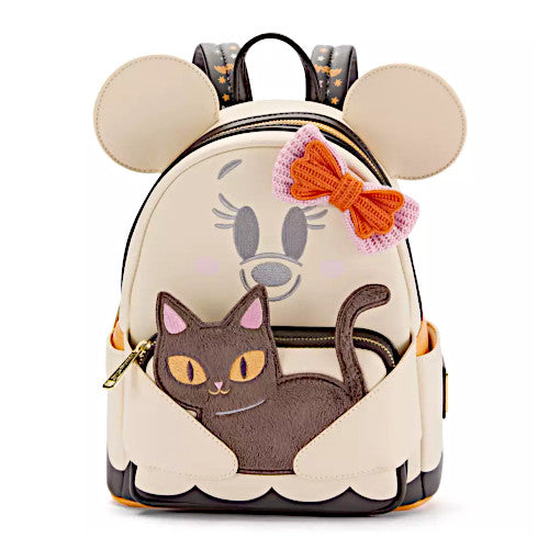 EXCLUSIVE DROP: Loungefly Disney Parks Halloween Cutie Ghost Minnie Mouse With Black Cat Mini Backpack - 8/11/25