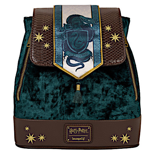 EXCLUSIVE DROP: Loungefly Harry Potter Slytherin Banner Velvet Mini Backpack - 7/7/25