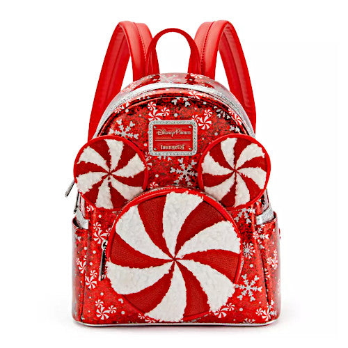 EXCLUSIVE DROP: Loungefly Mickey Mouse Icon Peppermint Swirl Christmas Mini Backpack - 9/29/25