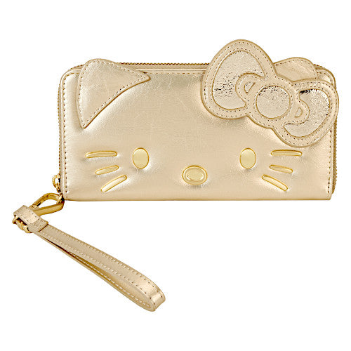 EXCLUSIVE DROP: Loungefly Sanrio 50th Anniversary Hello Kitty Gold Wristlet Wallet - 10/11/24