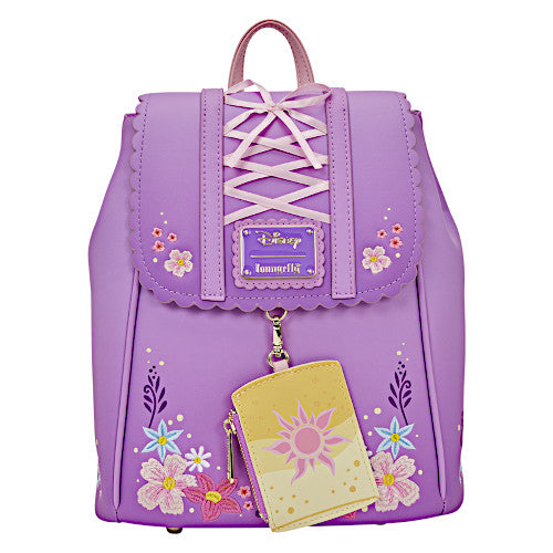 Tangled Rapunzel Exclusive Floral Flap Mini Backpack with Coin Bag