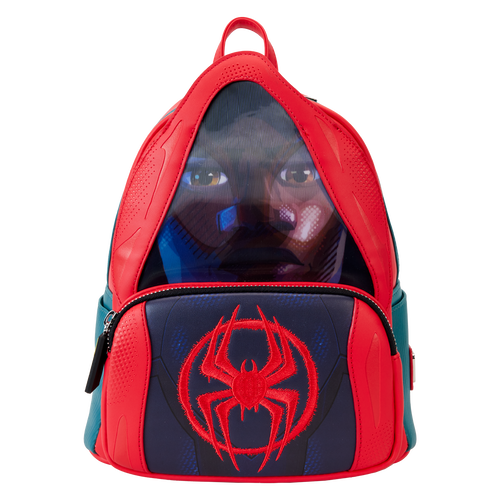 Loungefly Spider-Verse Miles Morales Hoodie Cosplay Lenticular Mini Backpack
